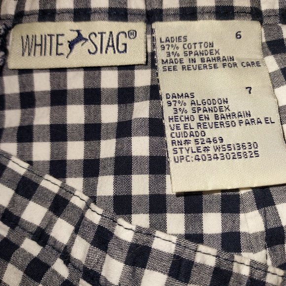 NEW White Stag Navy/White Gingham Capris Size 6 - Picture 5 of 5